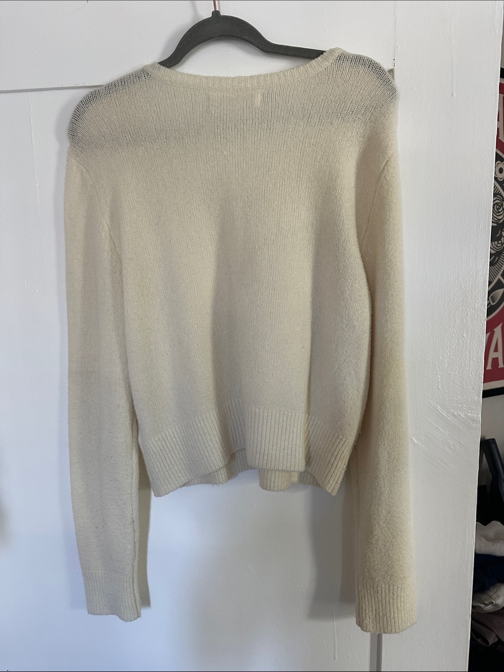 Abercrombie & Fitch Cream Pearl-Button Cardigan - Picture 3 of 3